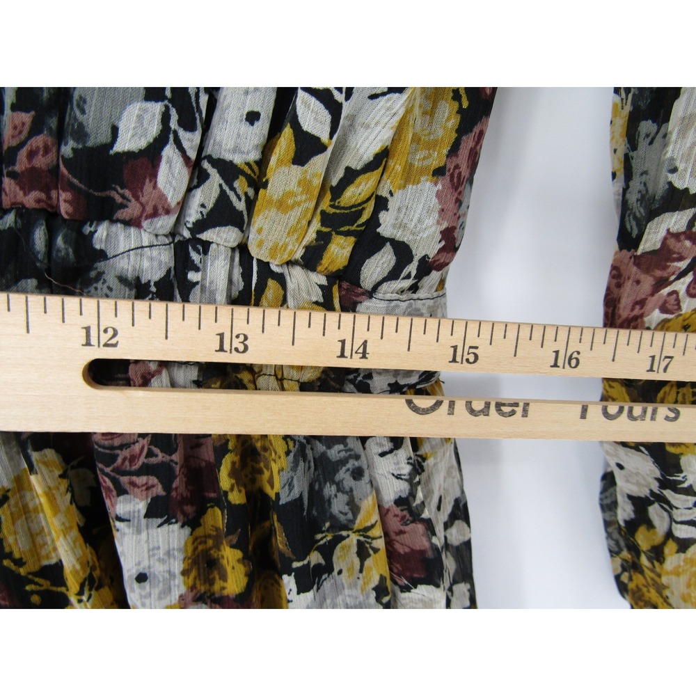Abercrombie & Fitch Floral Midi Dress Large Boho High Low Cottage Whimsical Chic - Picture 13 of 15